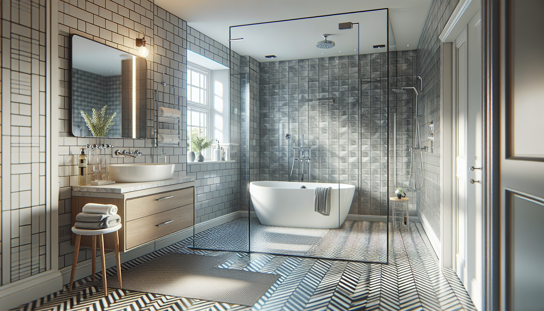 Completed modern bathroom renovation in a UK home