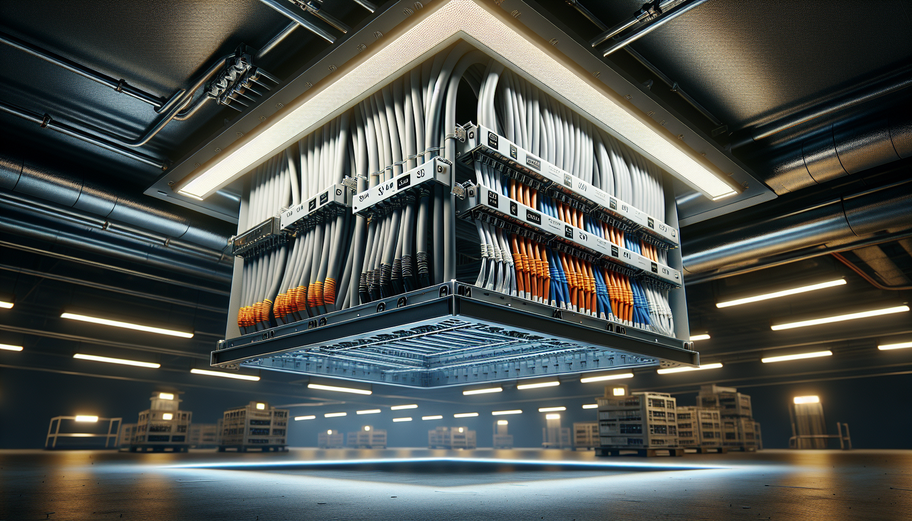 Professional cable tray installation in a commercial building