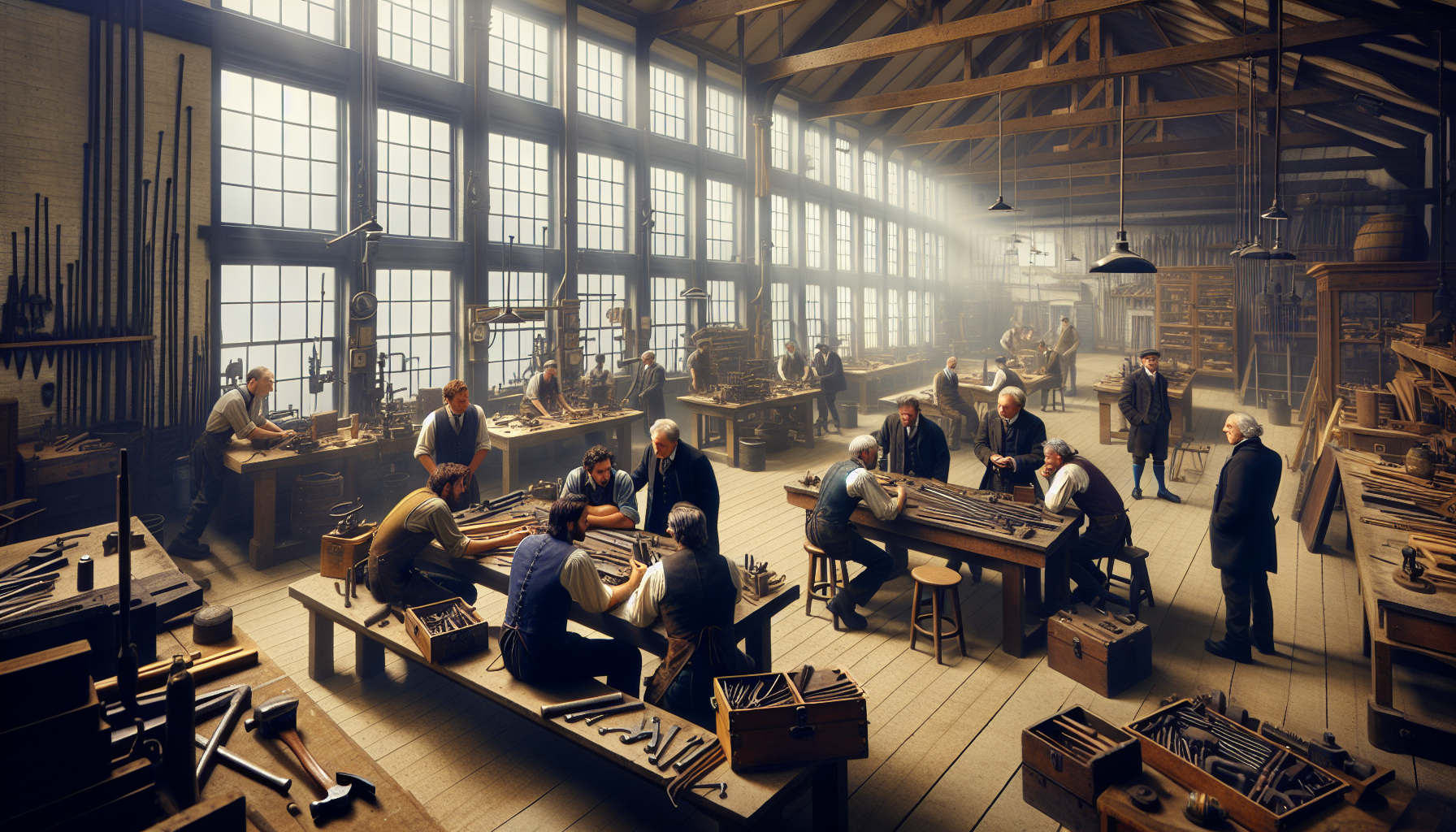 UK tradespeople discussing the Apprenticeship Levy in a workshop setting