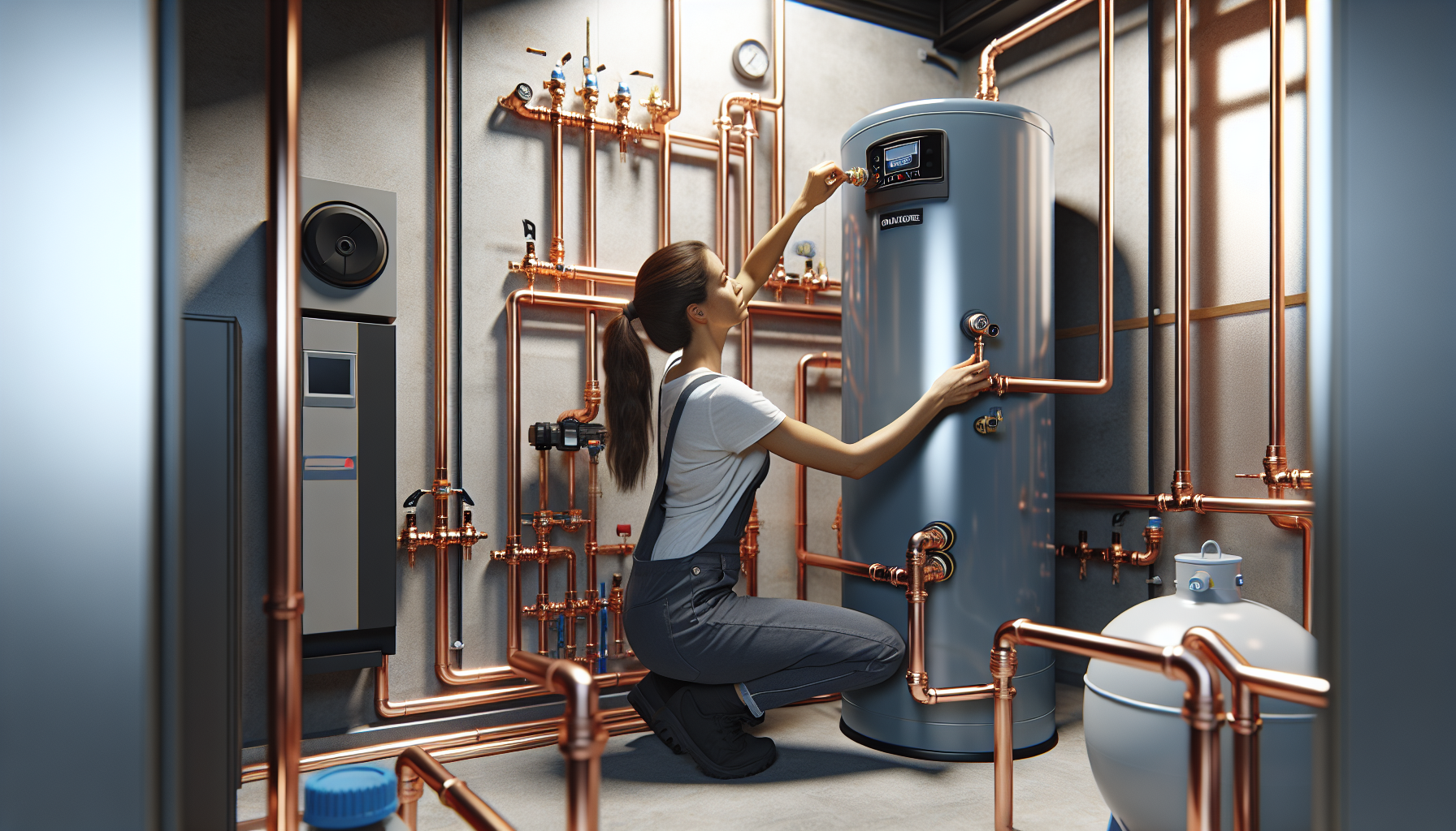 Heat pump system connected to a hot water cylinder