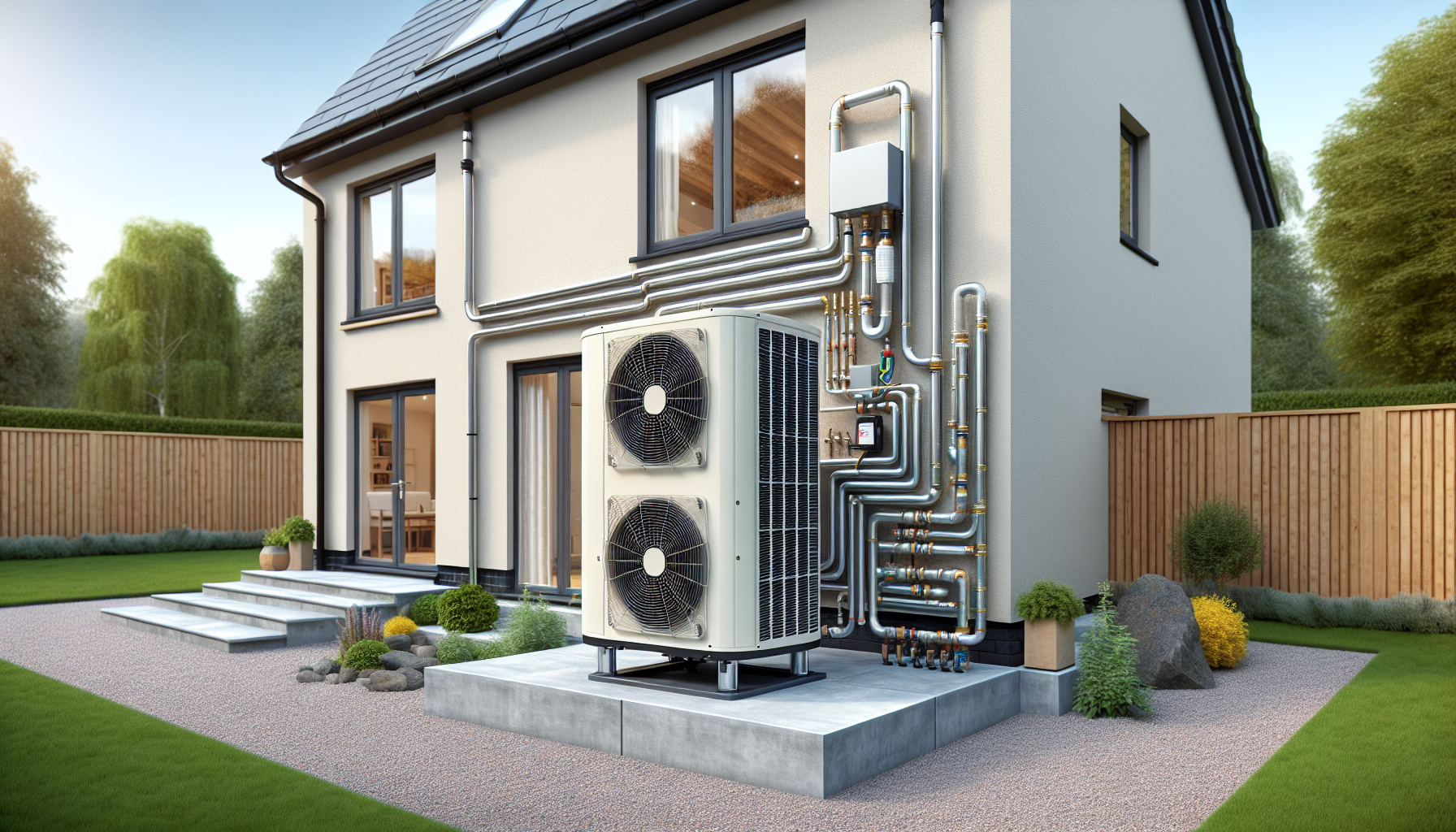 Air source heat pump installed outside a UK home