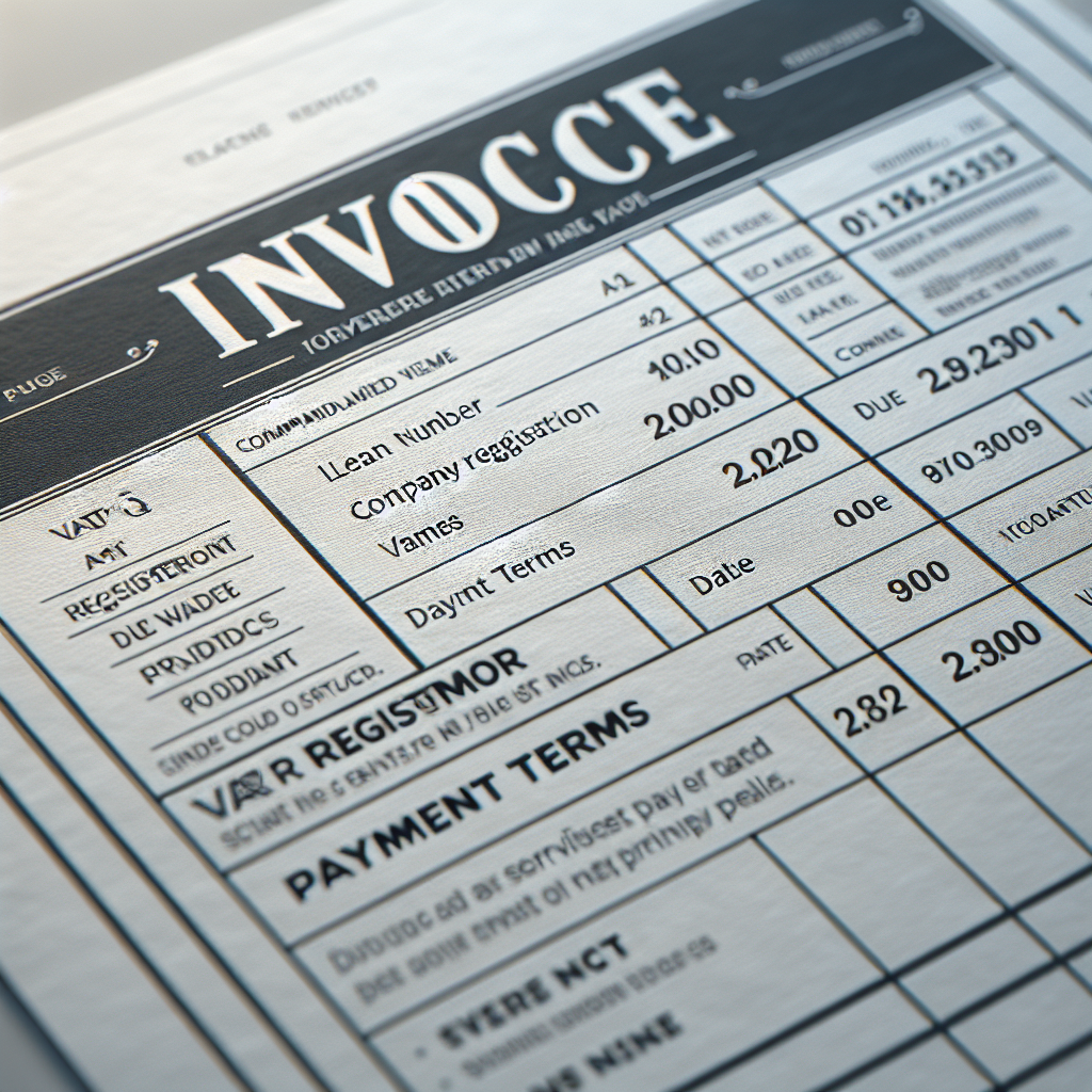 VAT invoice requirements for limited company UK