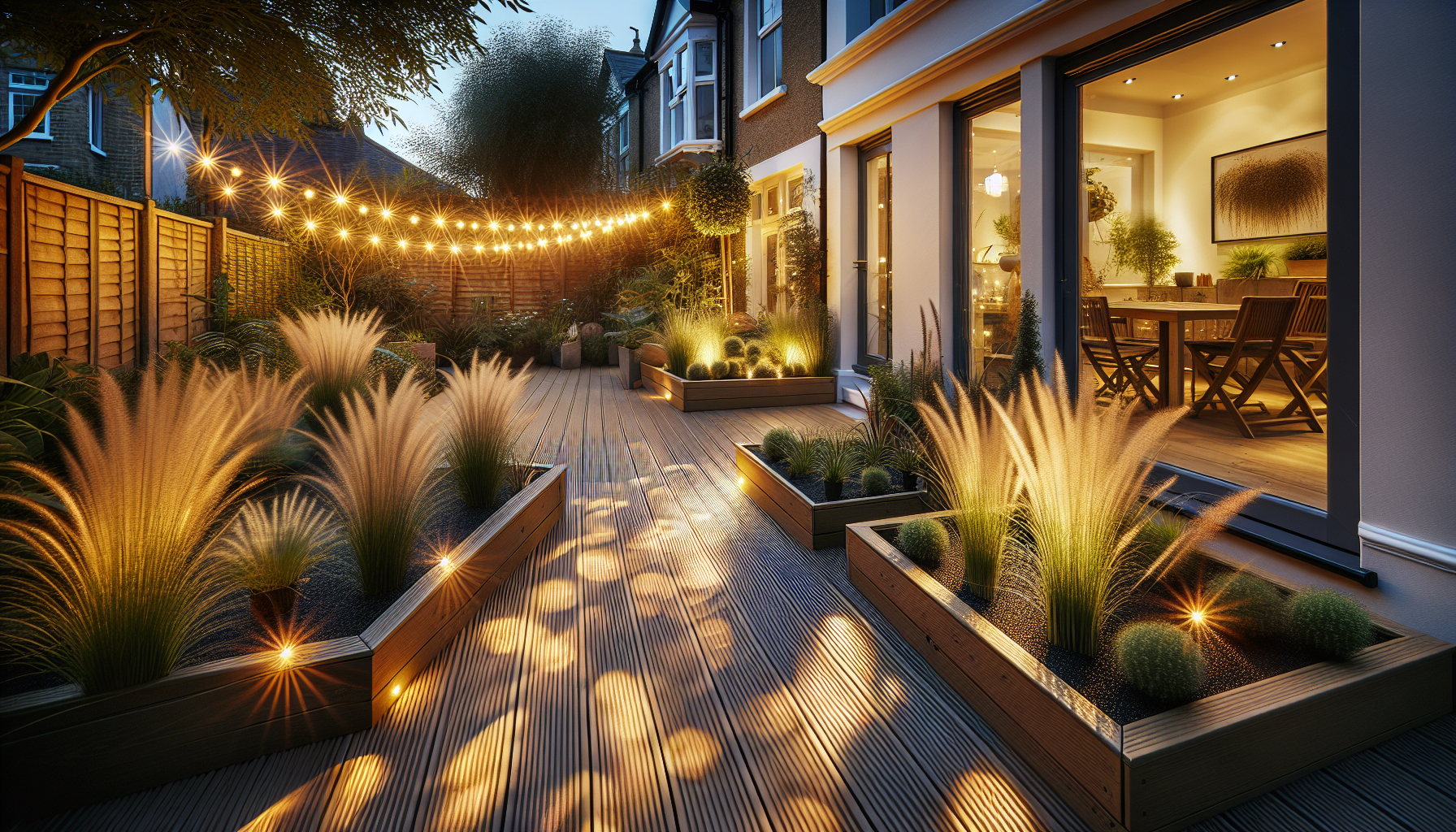 Completed contemporary garden landscape design